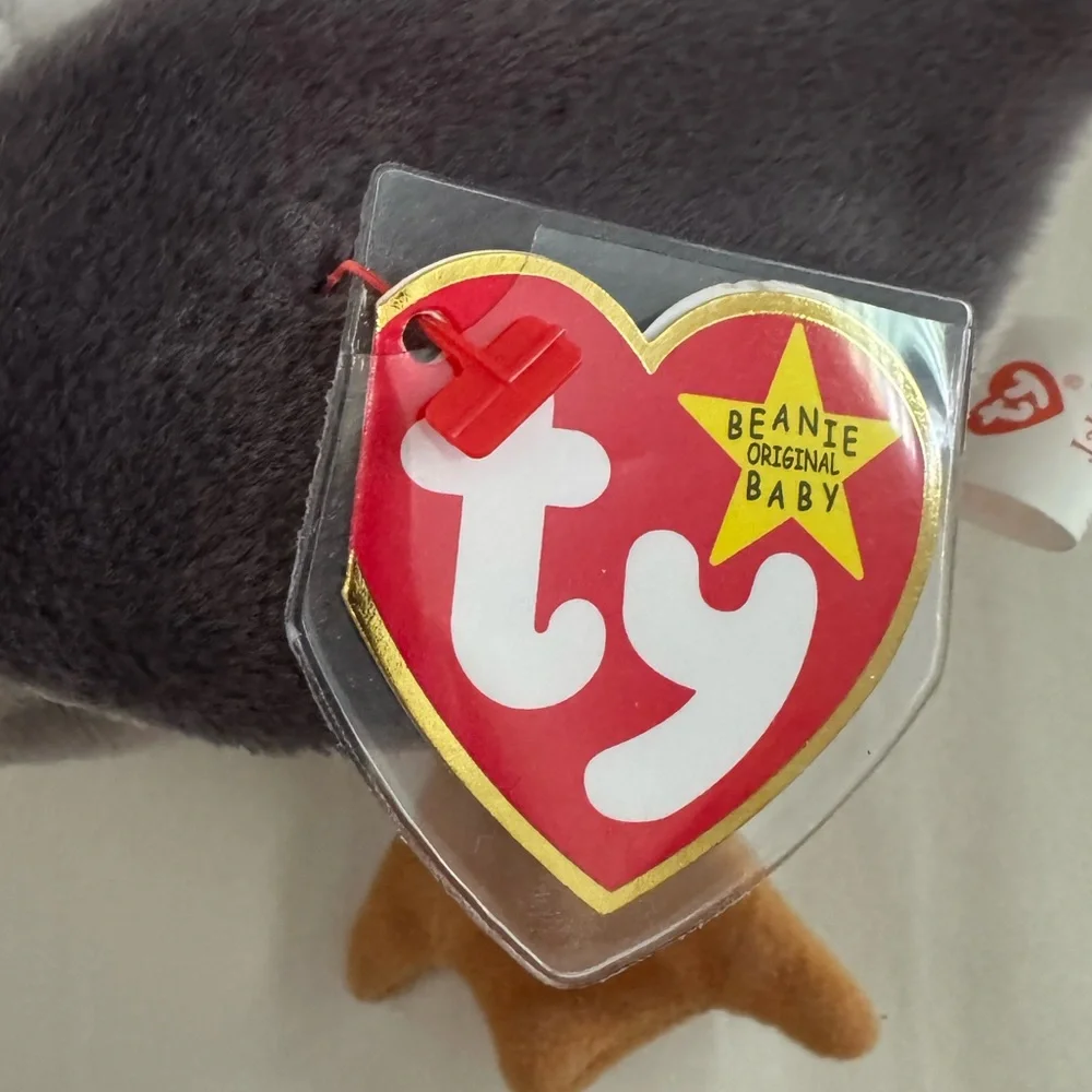 NWT Ty Beanie Baby Jake the Drake Plush Brown Gray White Vintage 1998